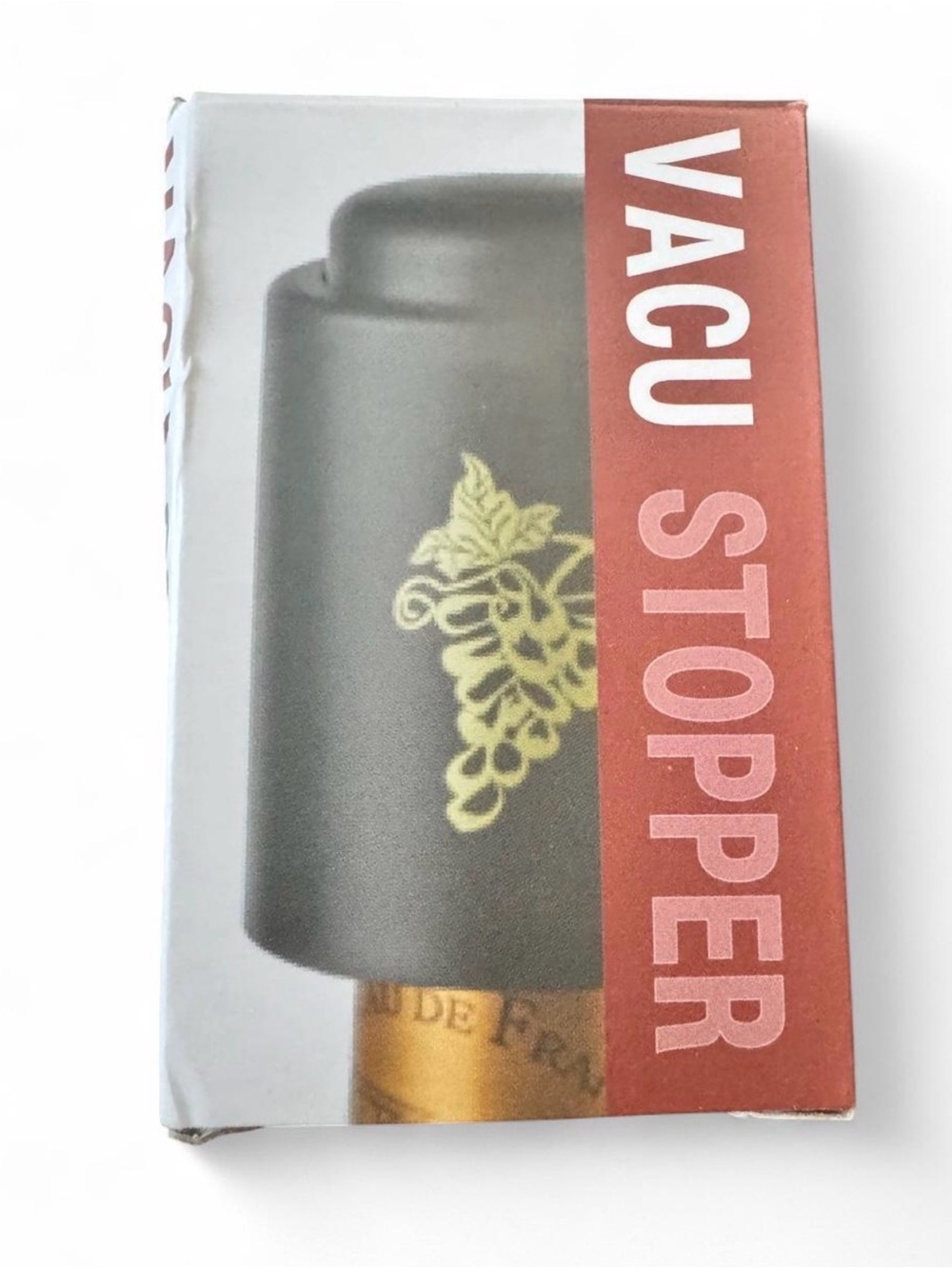 Vacu Stopper Wine Bottle Vacuum Stopper - Black with Gold Accent